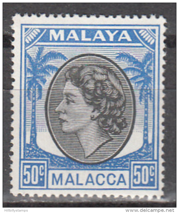 MALAYA - MALACCA     SCOTT NO. 41   MINT-HINGED     YEAR   1954 - Malacca