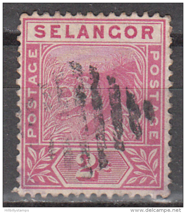 MALAYA - SELANGOR      SCOTT NO.  25     USED     YEAR   1891 - Selangor