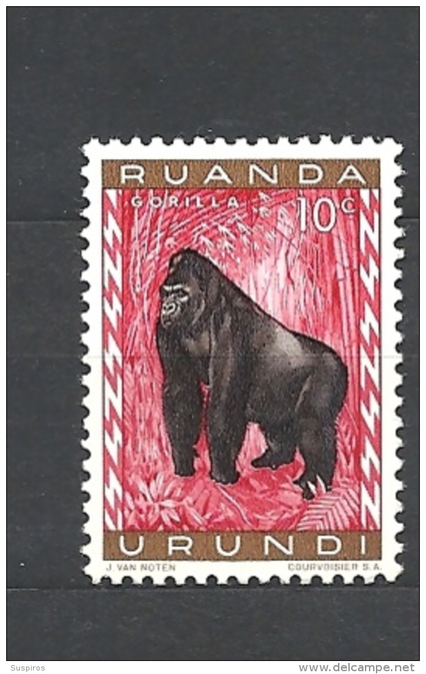 RUANDA URUNDI  1959 Fauna GORILLA MNH** - Oblitérés