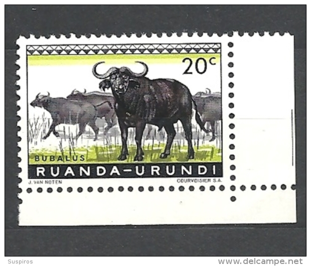 RUANDA URUNDI  1959 Fauna Syncerus Caffer BUFFALO  MNH** - Gebruikt