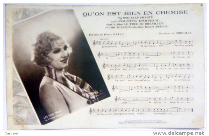 QU'ON EST BIEN EN CHEMISE COLETTE DARFEUIL CINEMA   CHANSON OPERA MUSIQUE - Muziek En Musicus