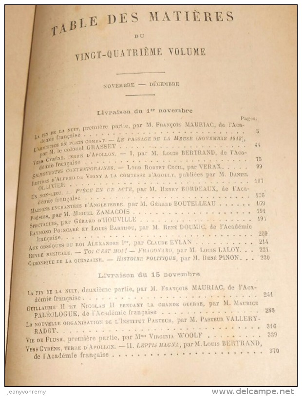 Revue Des Deux Mondes. Tome 24. 1934. L´Armistice En Plein Combat. Pédagogie Hitlérienne. La Révolution En Espagne. - 1901-1940