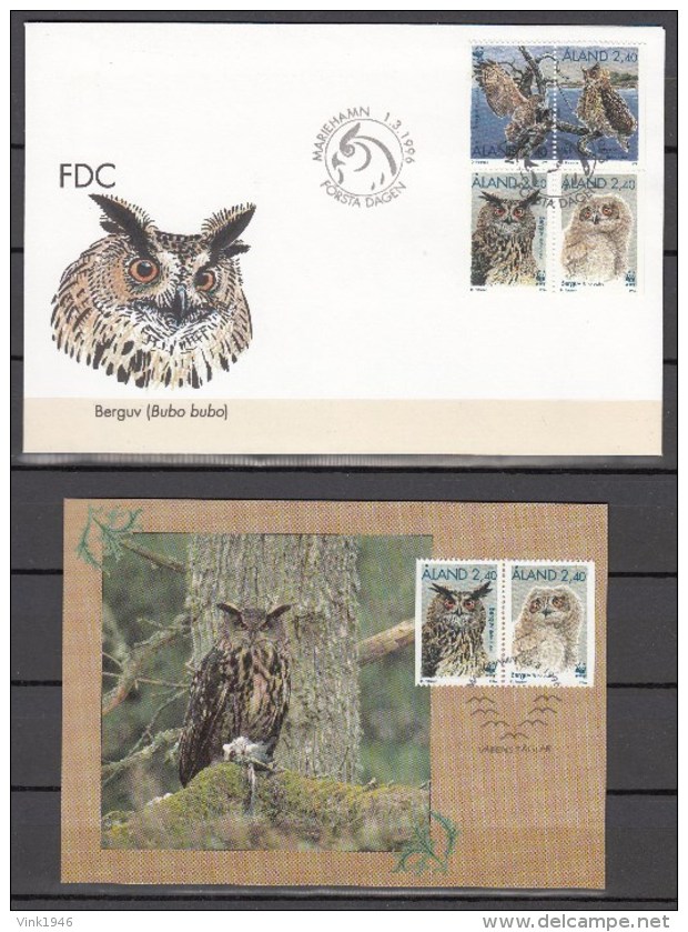 Aland 1996,folder WWF With Owls,uilen.eule,birds,vogels,vögel,oiseaux,pajaros,uccelli,aves,MNH/Postfris(L2640) - Other & Unclassified