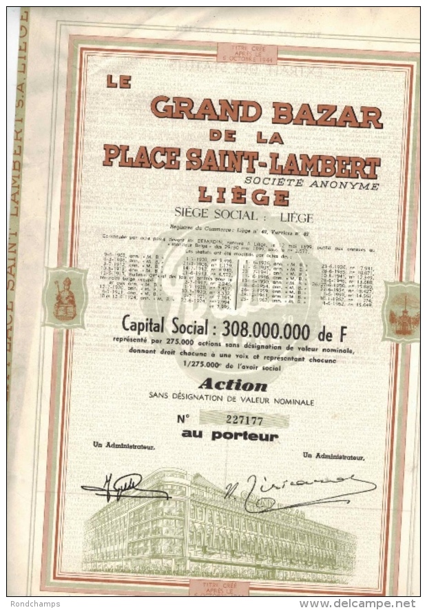 Grand Bazar De La Place Saint Lambert - G - I