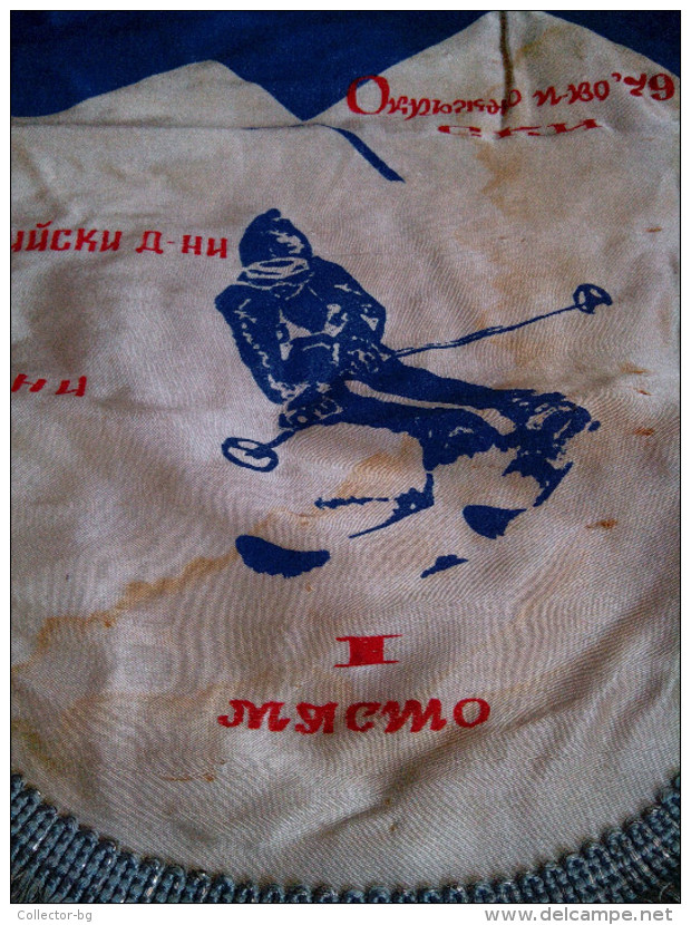 ULTRA RARE FLAG 1979 ALPINE DAYS NATIONAL SKI RUNNIG I PLACE USED BIG SIZE - Sport Invernali