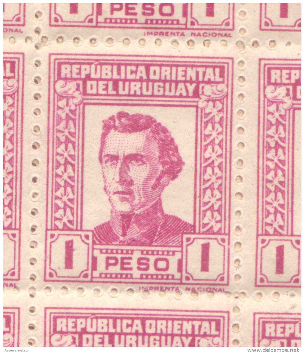 URUGUAY ANS 1947-1951 JOSE GERVASIO DE ARTIGAS YVERT NR. 550D LILAS ROSE MNH TBE - Uruguay