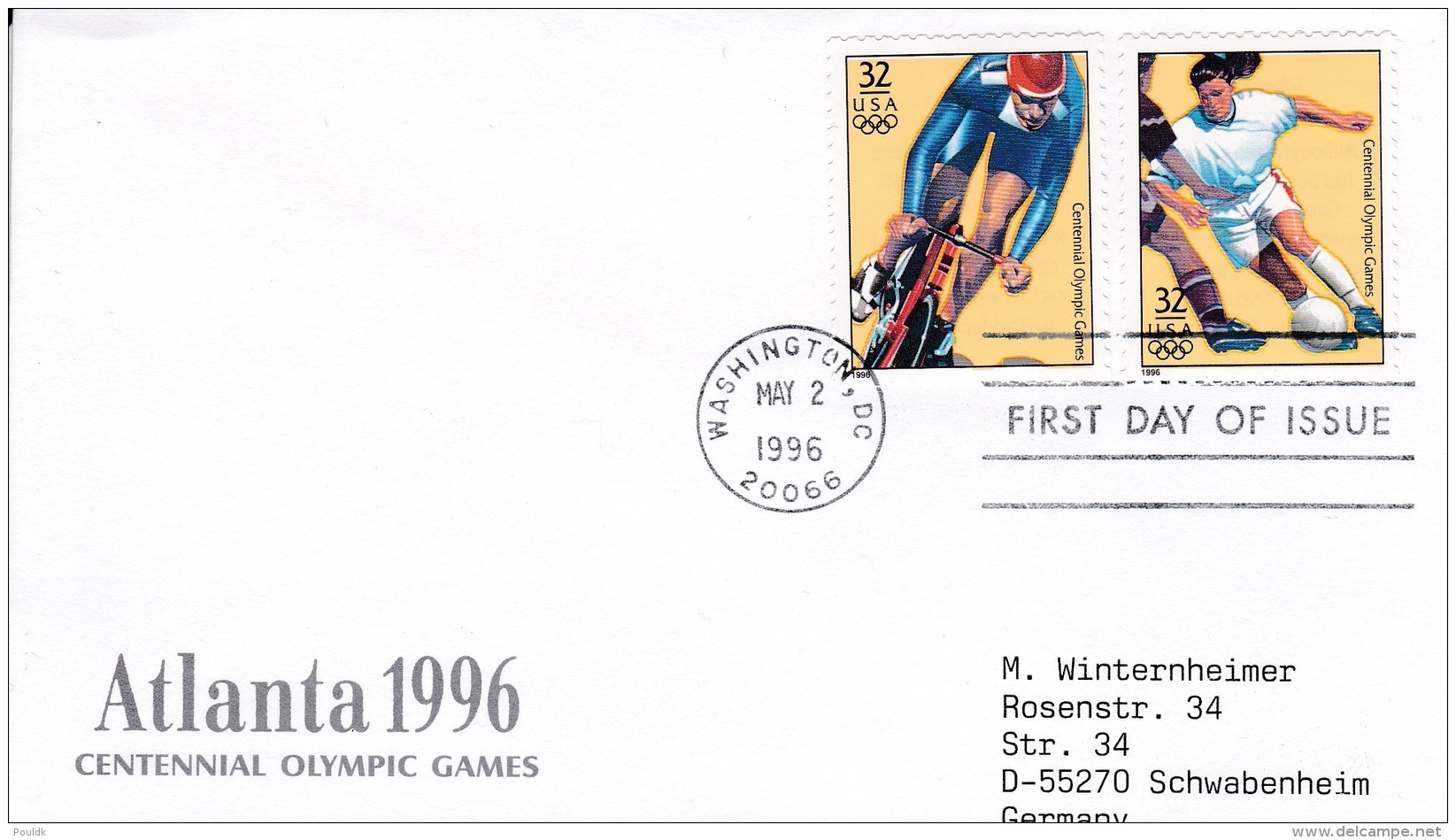 USA FDC Washington 1996 Atlanta 1996 Centennial Olympic Games (G84-110) - Sommer 1996: Atlanta
