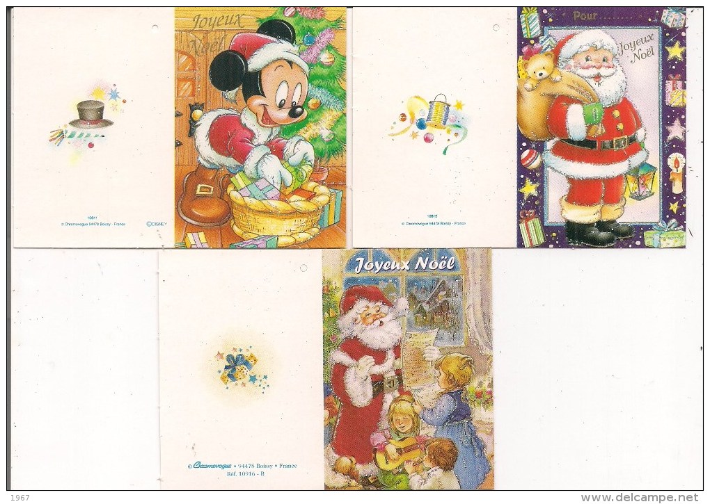 Lot De 3 Petites Cartes Cadeau -   Joyeux Noël    Père Noël, Cadeau, Disney - Autres & Non Classés