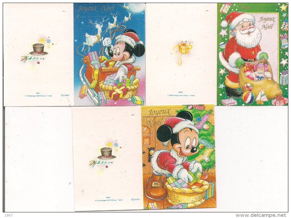 Lot De 3 Petites Cartes Cadeau -   Joyeux Noël    Père Noël, Cadeau, Winnie - Other & Unclassified