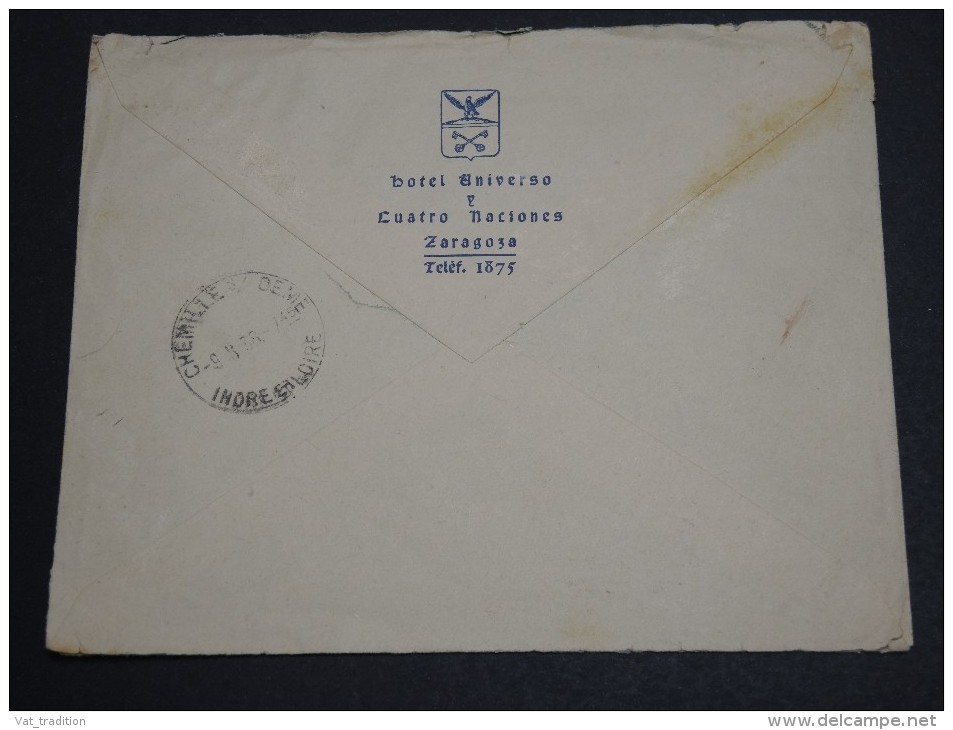 ESPAGNE - Enveloppe Commerciale De Zaragozza Pour La France En 1938, Censure Militaire - A Voir - L  3577 - Republikanische Zensur