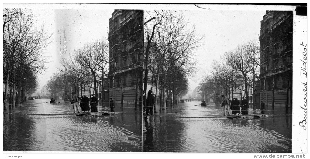 Patk 026 PARIS - INONDATIONS  BOULEVARD DIDEROT - - Plaques De Verre