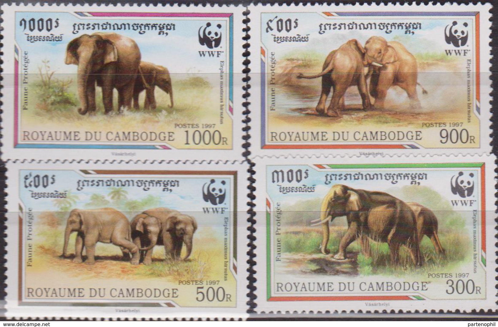 Cambodia WWF Malayan Elephant 4 Stamps SG#1620/23 SC#1597 A-d MI#1680-83 MNH - Unused Stamps