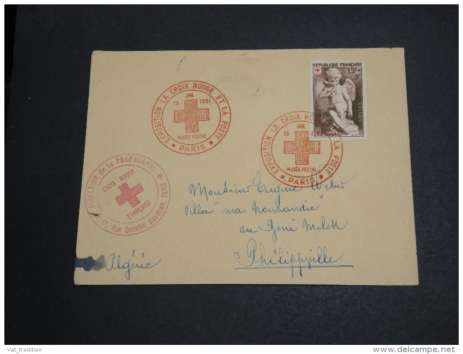 FRANCE - Enveloppe Croix Rouge Pour Philippeville En 1951 - A Voir - L  3601 - Croix Rouge