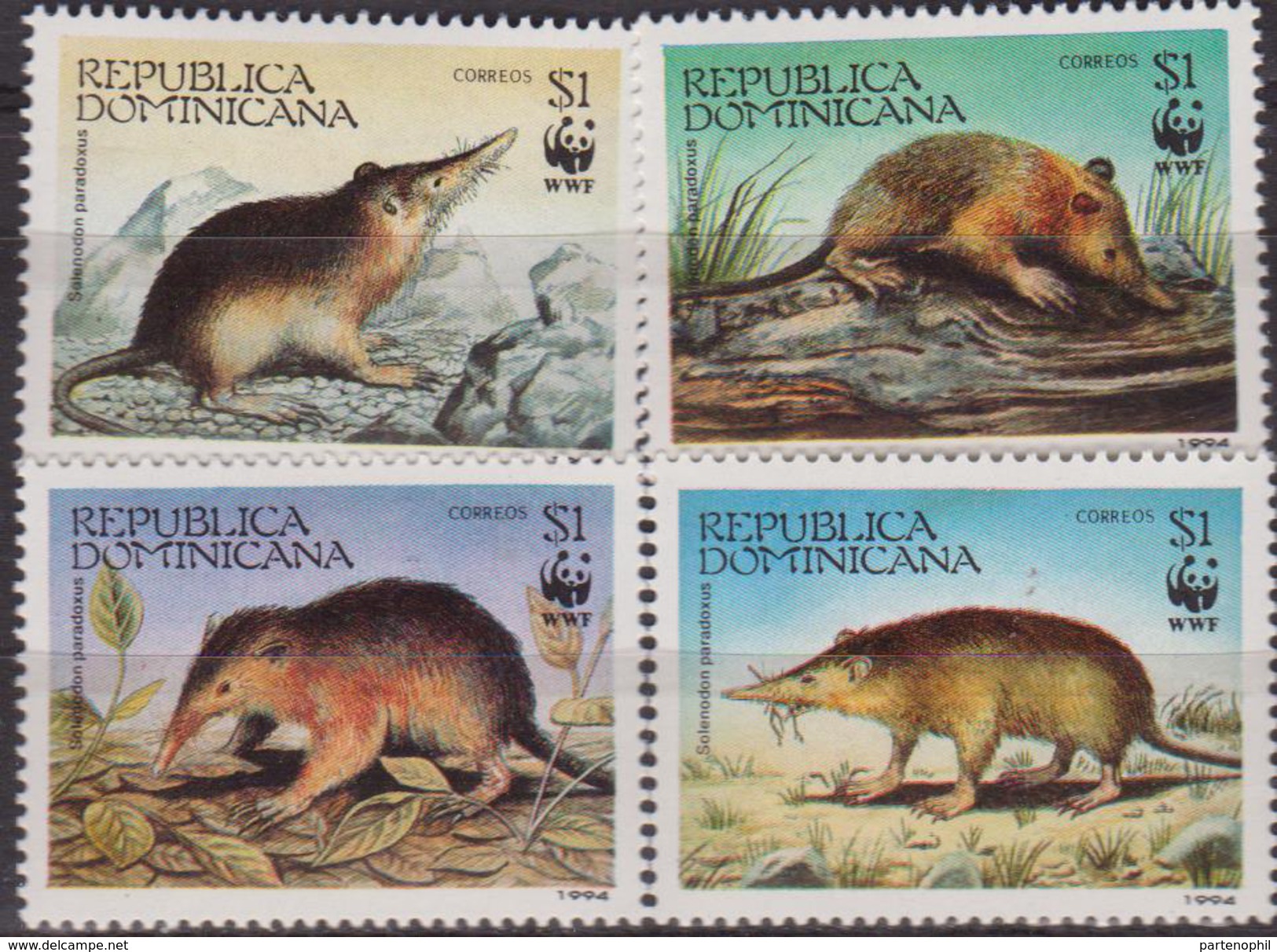 Dominican Rep. WWF Hispaniolan Solenodon  WWF SET MNH - Unused Stamps