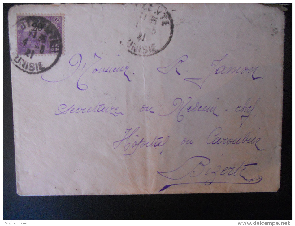 Tunisie , Lettre De Bizerte 1921 , En L Etat - Briefe U. Dokumente