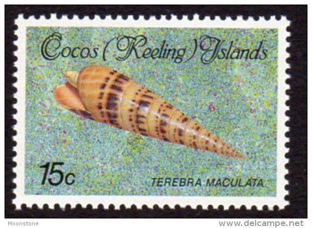 Cocos (Keeling) Islands 1985 Shells & Molluscs Definitives 15c Value, MNH (AU) - Cocos (Keeling) Islands