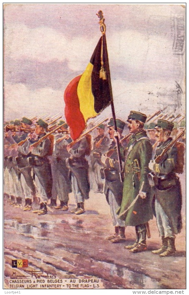 CP - Chasseurs à Pied Belges - Au Drapeau - Belgische Vlag - Oorlog 1914 - 1918 - Guerre 1914-18