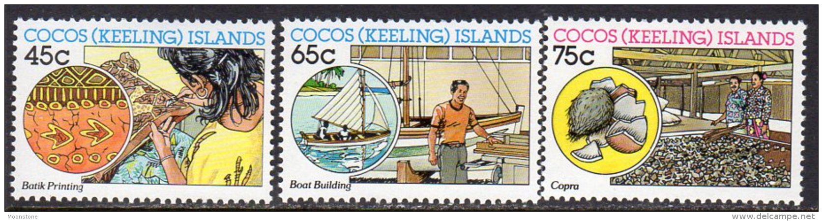 Cocos (Keeling) Islands 1987 Malay Industries Set Of 3, MNH (B) - Cocos (Keeling) Islands