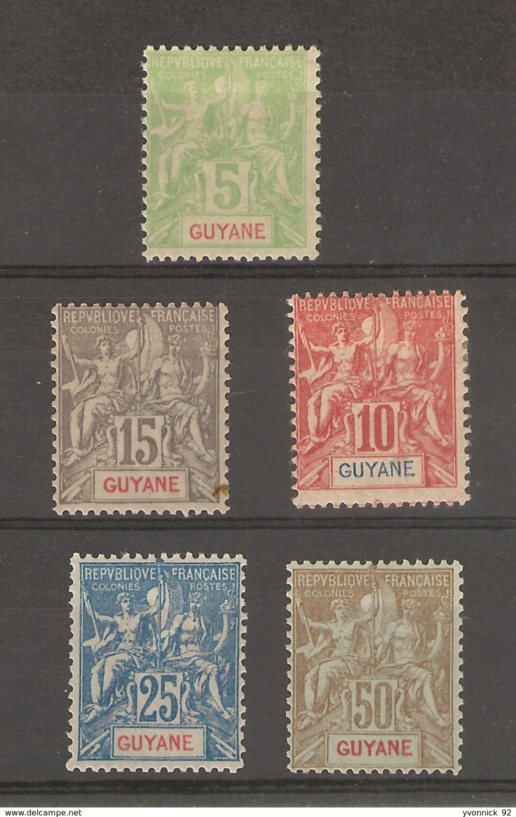 Guyane  FR_ .groupe (1900 )- Série  N°43/47 - Autres & Non Classés