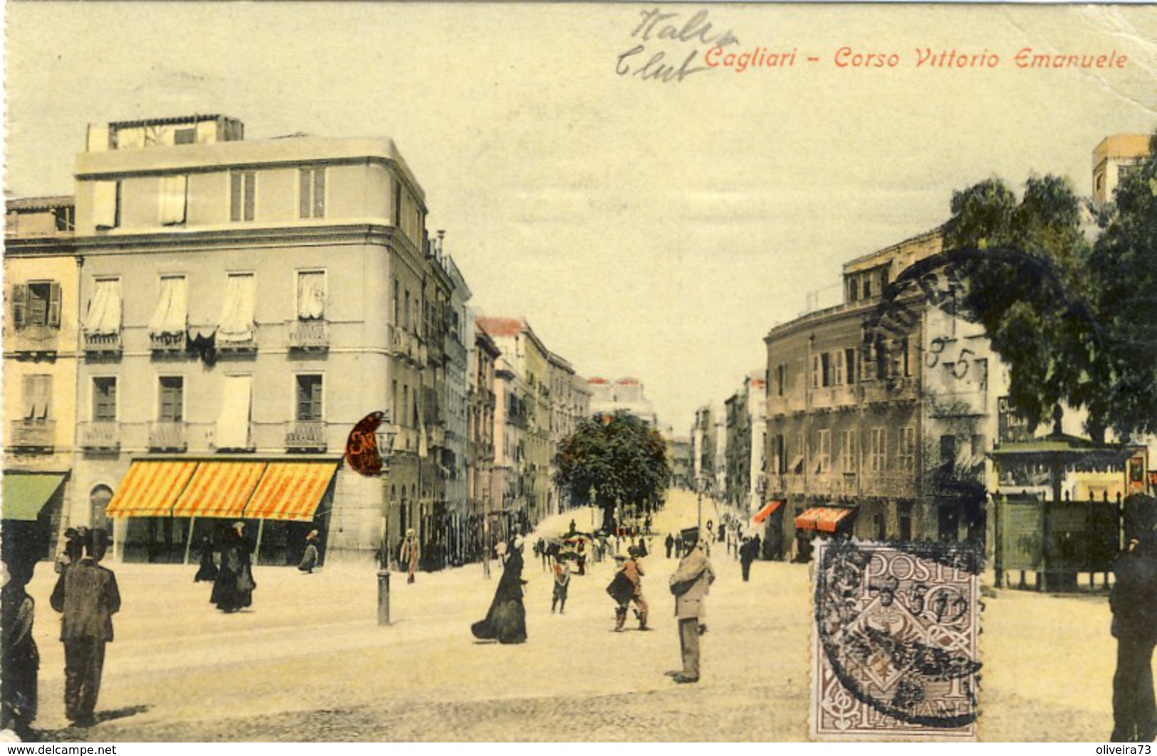 CAGLIARI, Corso Vittorio Emanuele, 1912, 2 Scans - Cagliari