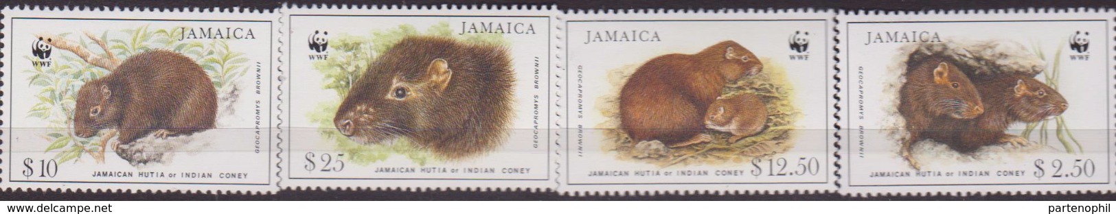 Jamaica 1996 Endangered Hutia WWF SET MNH - Unused Stamps