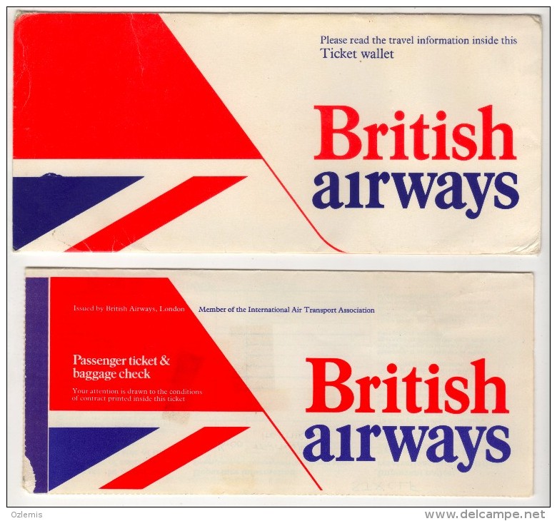 BRITISH AIRWAYS TICKET AND COVER 1980 - Europa