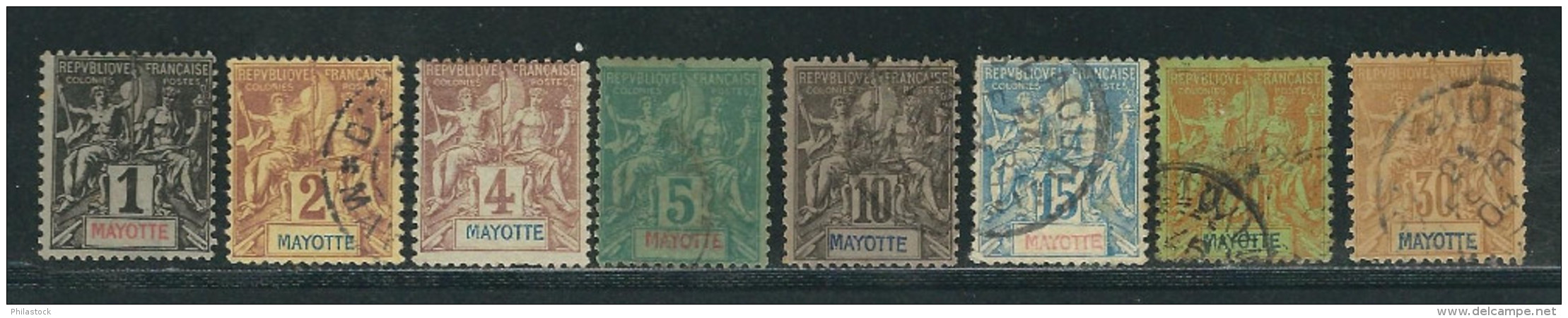 MAYOTTE N° Entre 1 & 9 */Obl. - Usados