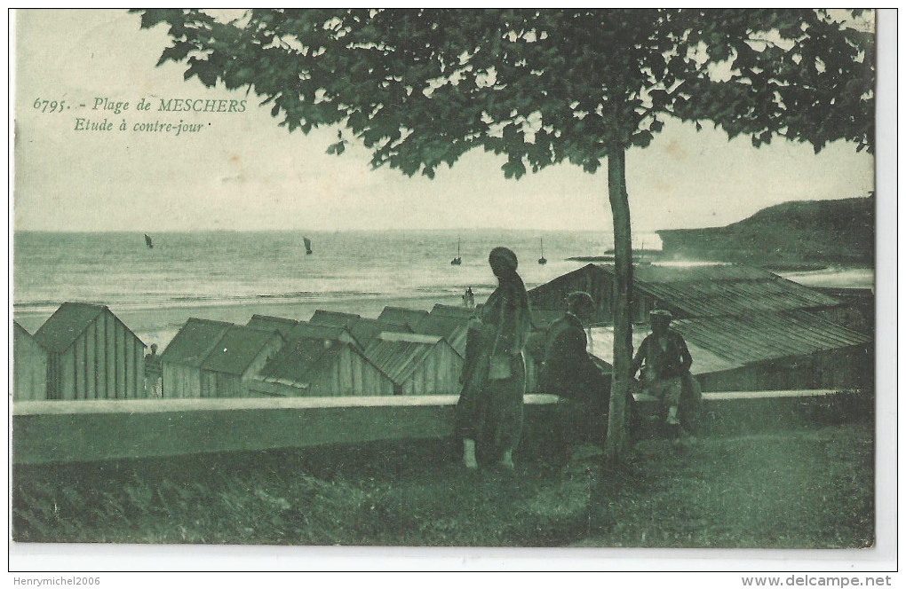 Charente Maritime - 17 - Plage De Meschers étude Contre Jour  1923 Ed Bergevin 6795 - Meschers