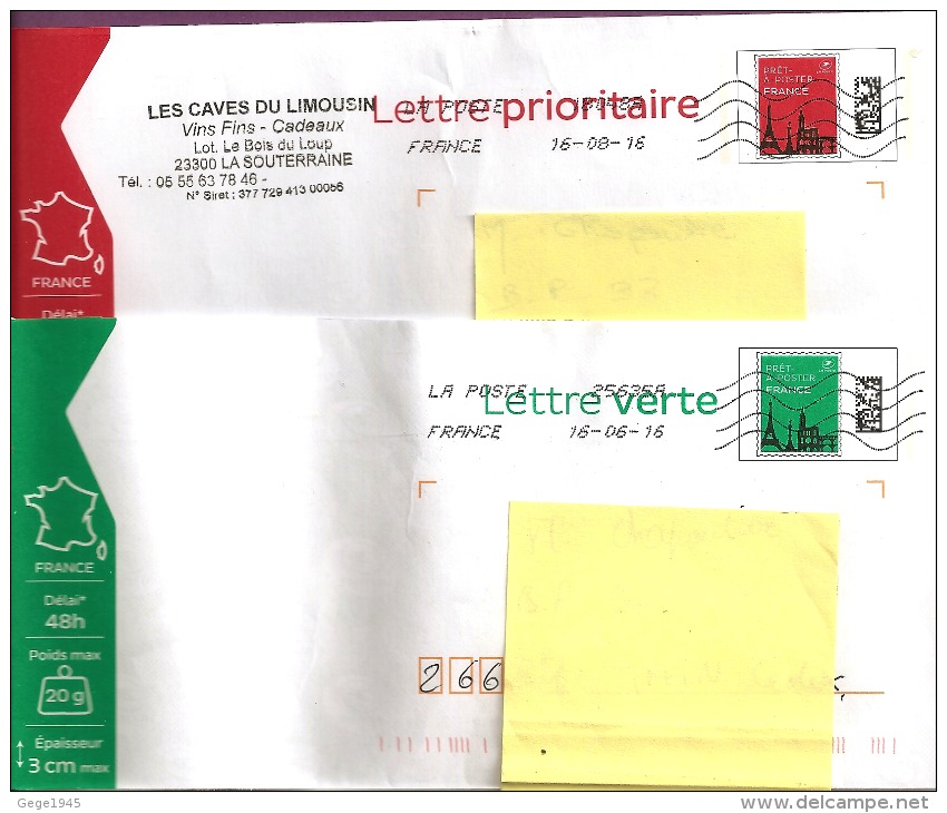 Lettres P.A.P   " Lettre Verte  "  &  "  Lettre Prioritaire "  Nouvelle Version - Prêts-à-poster:  Autres (1995-...)