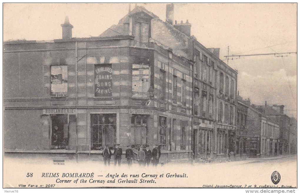 REIMS Bombardé - Angle Des Rues Cernay Et Gerbault - Reims