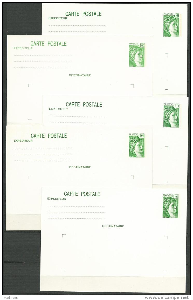 FRANCE: **, ENTIER N°1970 + 1973 + 2058 + 2101 Et 2154 CP1, TB - Cartes Postales Types Et TSC (avant 1995)