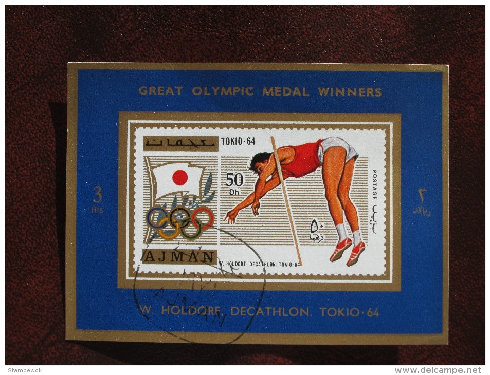 1964 Ajman - Tokyo Summer Olympic Games - M/s CTO (High Jump) - Ete 1964: Tokyo