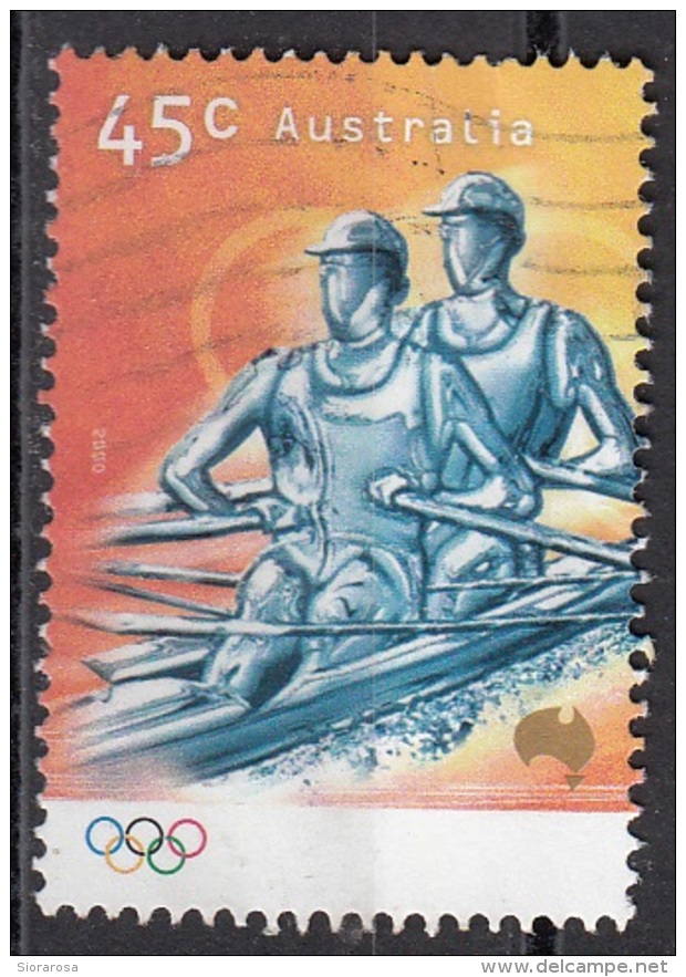 1862j Australia 2000 Sport Olimpici : Rowing Canottaggio. Viaggiato Used Perf. 14 E 3/4 X 14 - Rowing