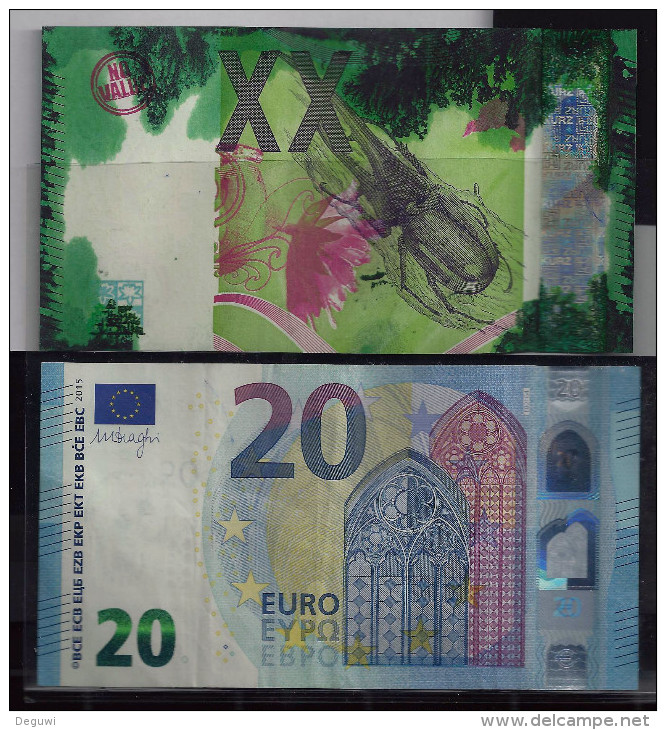 Test Note "OBERTHUR/BDF 20 Euro (XX)" Testnote, RRRRR, Used, Echantillon, SPECIMEN, Euro Size - Fictifs & Spécimens