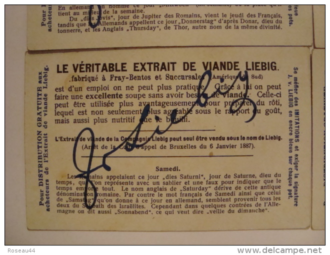 Liebig - Les Jours De La Semaine - Série S.839 -1905 - Série De 6 Chromos En TBE - Ed. Belge - (lot 173-3) - Liebig