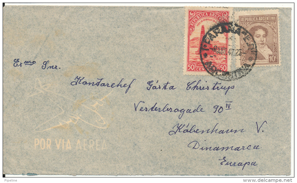 Argentina Air Mail Cover Parana 9-4-1947 Sent To Denmark - Poste Aérienne