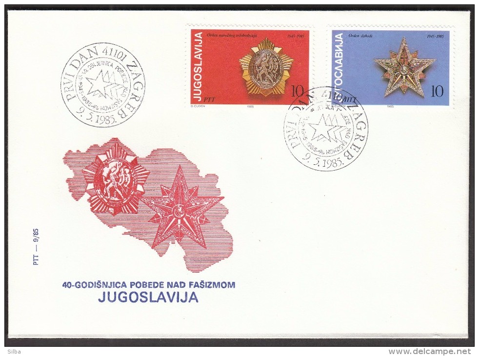 Yugoslavia Zagreb 1985 / 40 Years Of Victory Over Fascism, WW2 / Medals - Seconda Guerra Mondiale