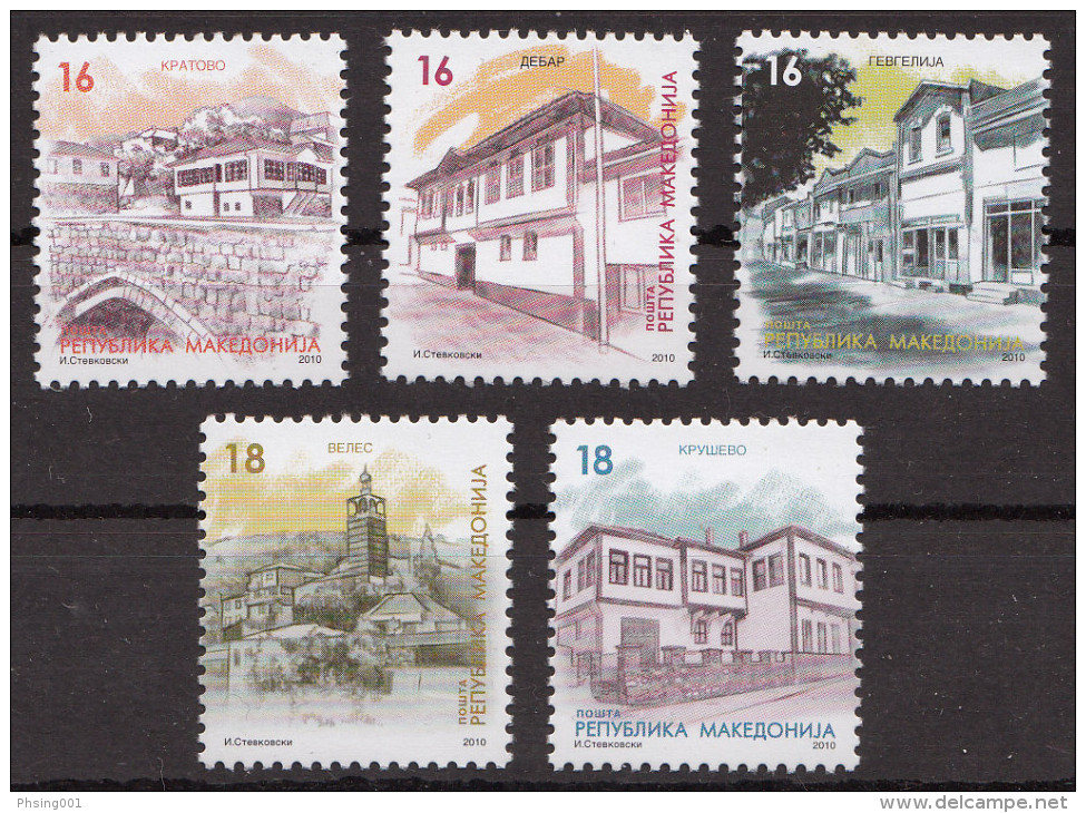 Macedonia 2010 Arhitecture, Towns, Definitive Set MNH - Noord-Macedonië