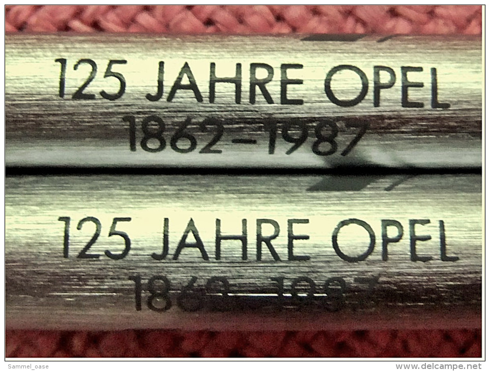 Tintenstift Und Feinminenstift Von Reform - Mit Aufschriften : 125 Jahre Opel 1862-1987 - Schreibgerät