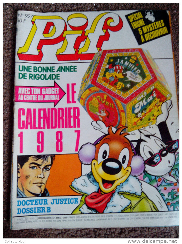 RRR VINTAGE COLLECTABLE COMICS FRANCE PIF N*927 1987 10F JOURNAL  EDITION - Pif - Autres