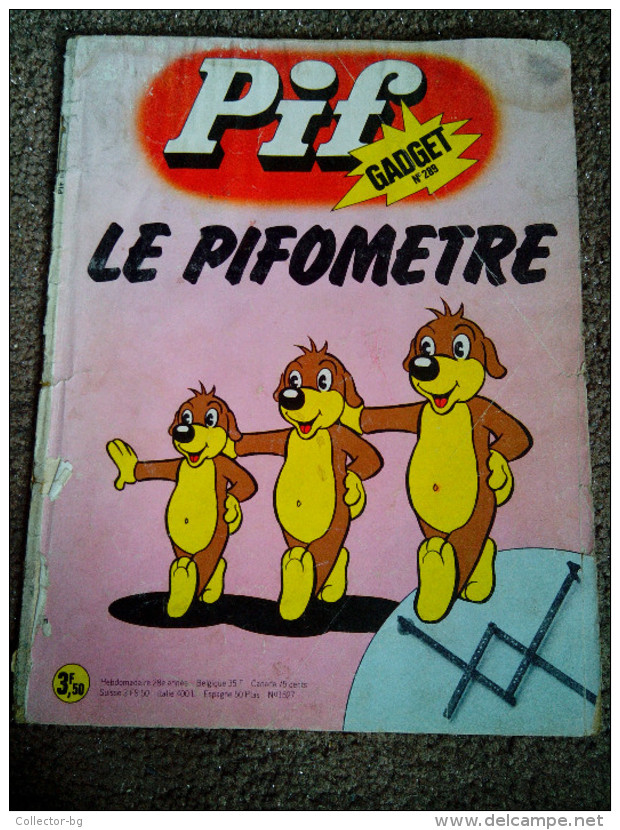 RRR VINTAGE COLLECTABLE COMICS FRANCE PIF N*289 EARLY GADGET  EDITION - Pif - Autres