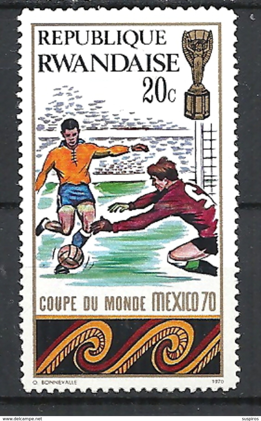 RWANDA 1970 Football World Cup - Mexico HINGED - Usati