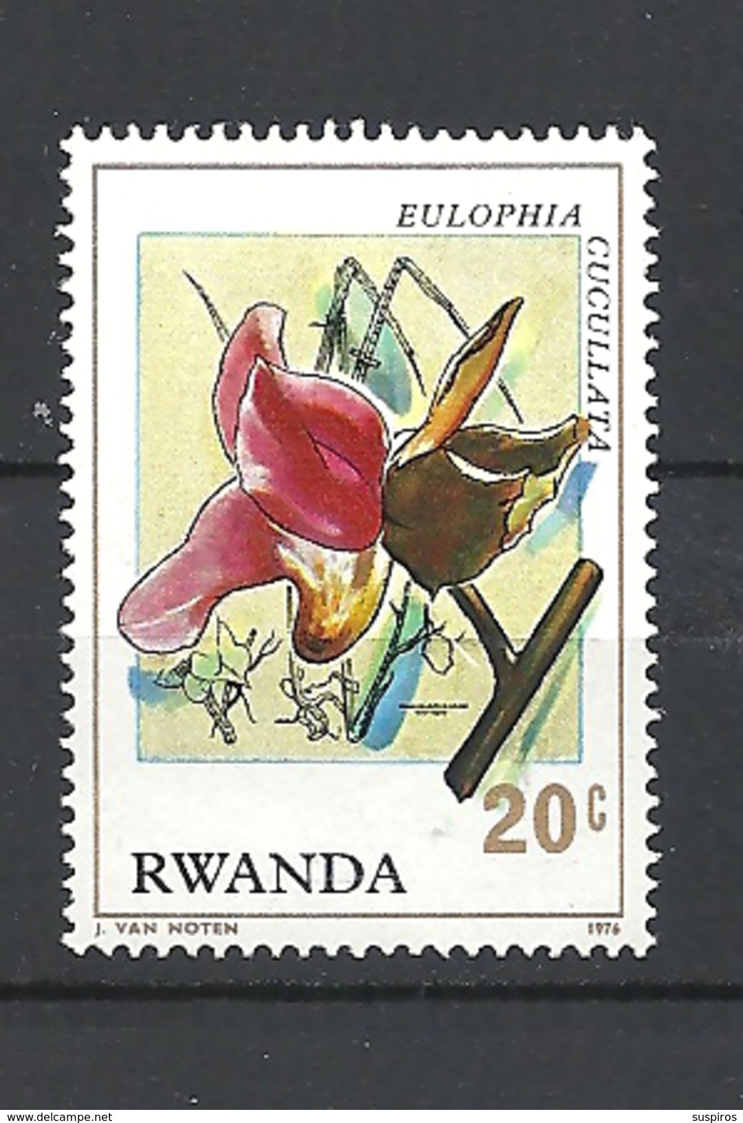RWANDA  1976 Orchids MNH - Nuovi