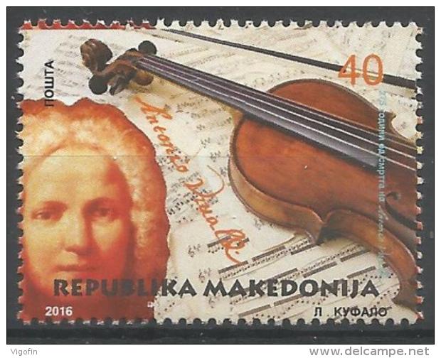 MK 2016-774 ANTONIO VIVALDI, MAKEDONIA, 1 X 1v, MNH - Nordmazedonien