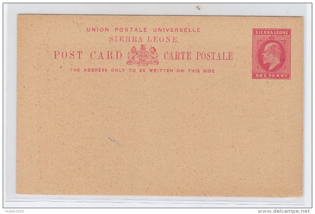 Sierra Leone MINT POSTAL CARD - Sierra Leone (...-1960)