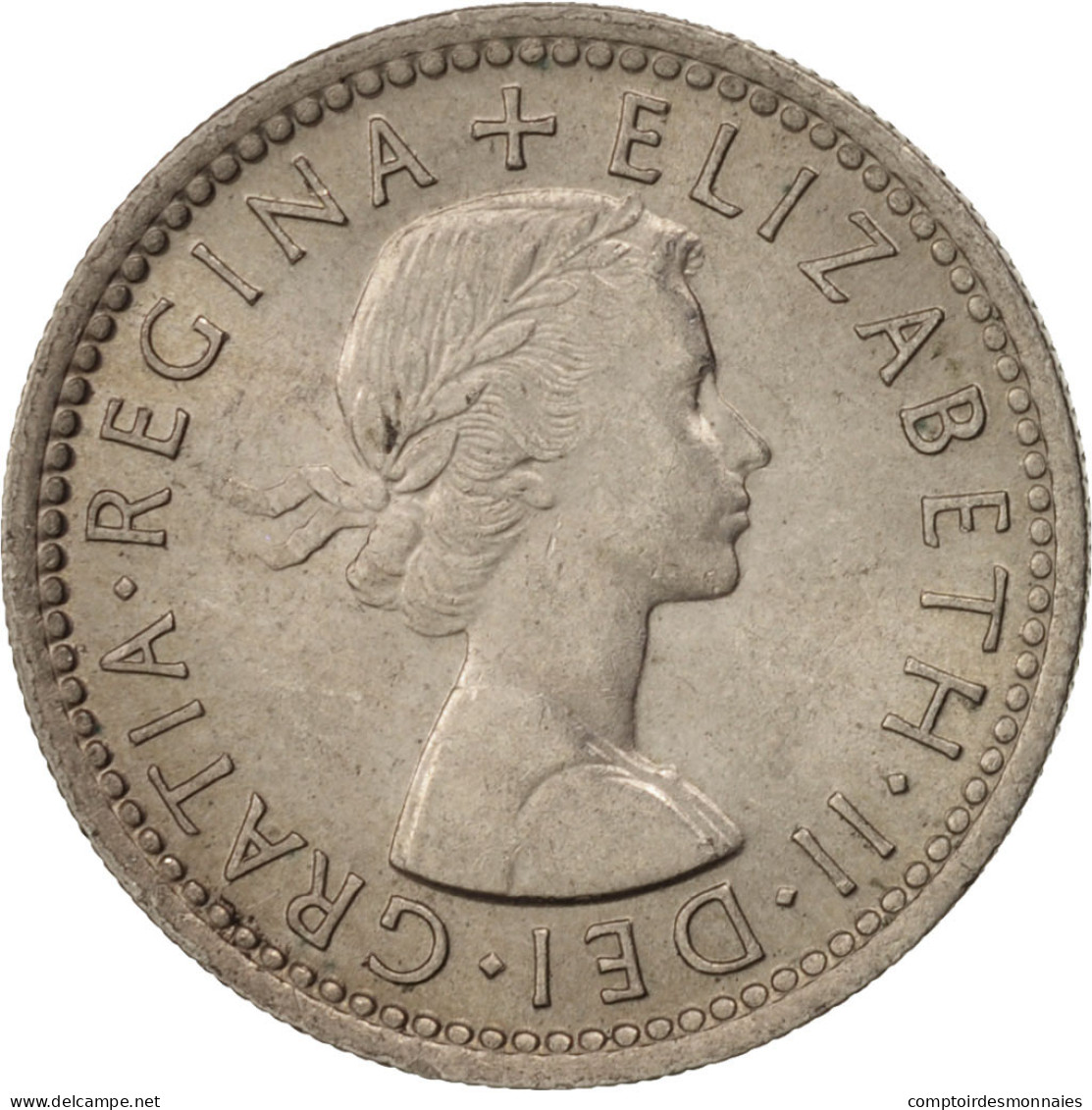 Monnaie, Grande-Bretagne, Elizabeth II, 6 Pence, 1954, SPL, Copper-nickel - H. 6 Pence