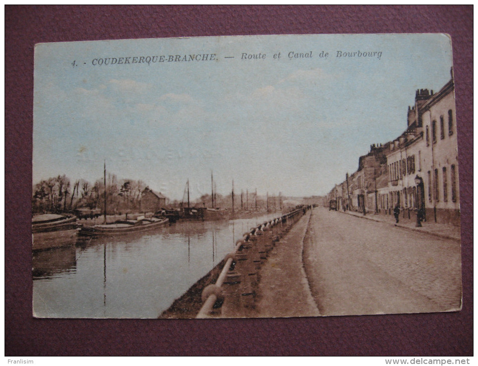 CPA 59 COUDEKERQUE BRANCHE Route Et Canal De Bourbourg  1948 - Coudekerque Branche