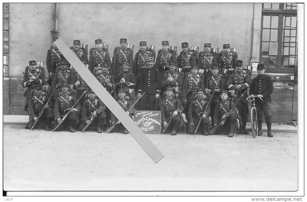 Groupe De Soldats 17ème Bat. Chasseurs à Pieds 5ème Cie élèves Caporaux Cyclistes Brienne Rambervilliers Carte Photo Ww1 - War, Military