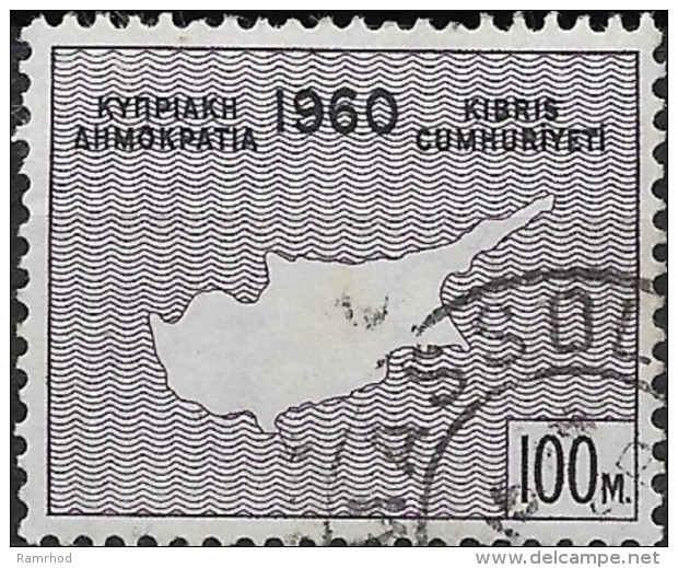 CYPRUS 1960 Constitution Of Republic - 100m  Map Of Cyprus FU - Used Stamps