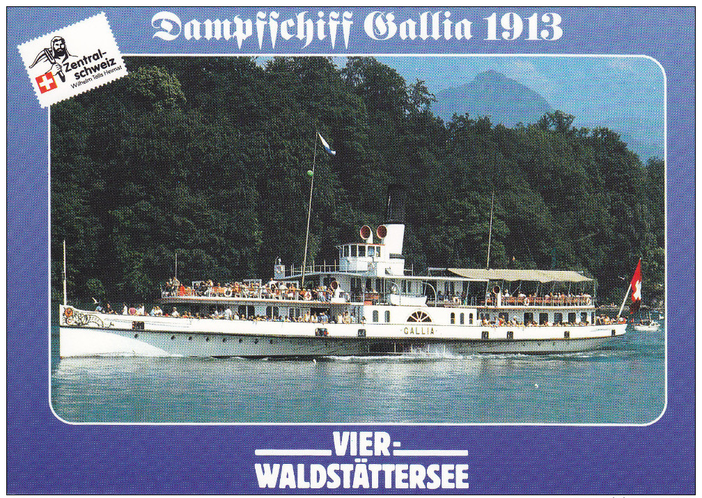 Ak Vierwaldstättersee, Dampfschiff Gallia 1913 - Ferries